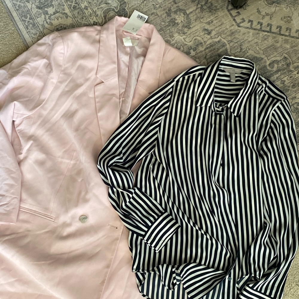 H&M Oversized Blush Blazer 2 pc BUNDLE NWT Size XL